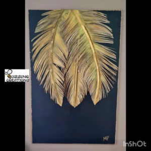 Gold feathers canvas